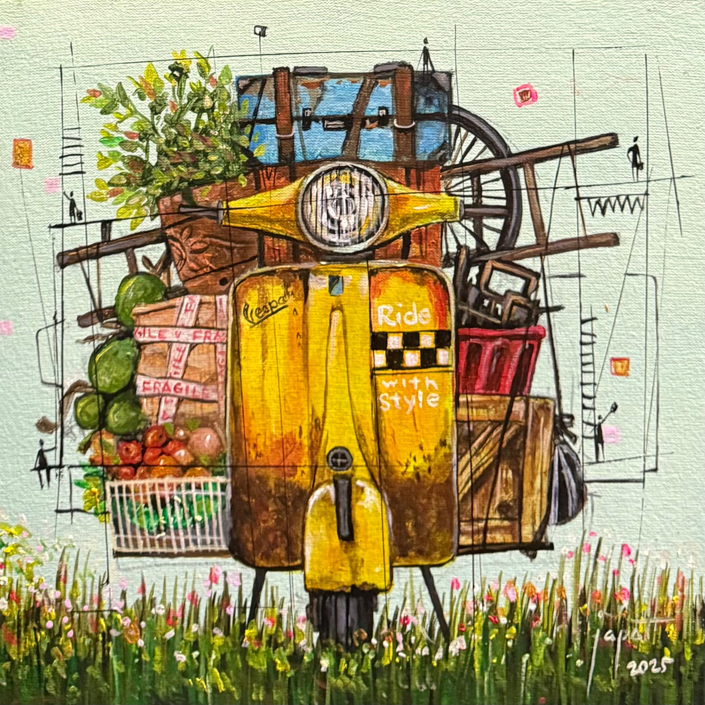 Vespa cart Baggage (yellow)