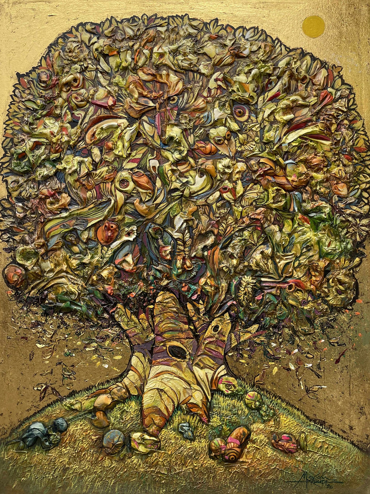 Golden Floral Abstract